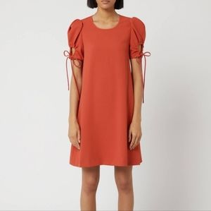 See By Chloe Tie Puff Sleeve midi dress Size 40